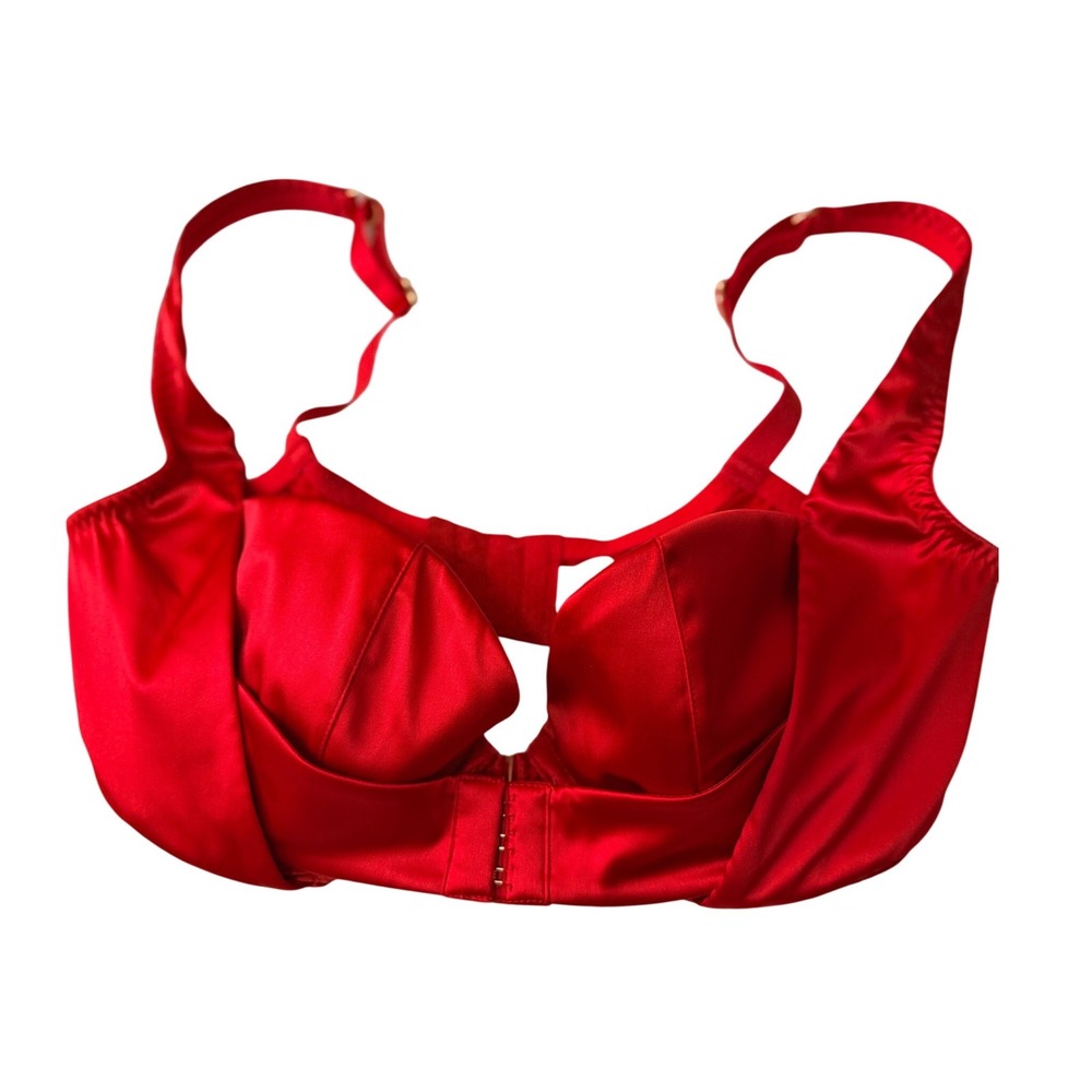 Agent Provocateur Red Satin Balconette Bra Size 34DD